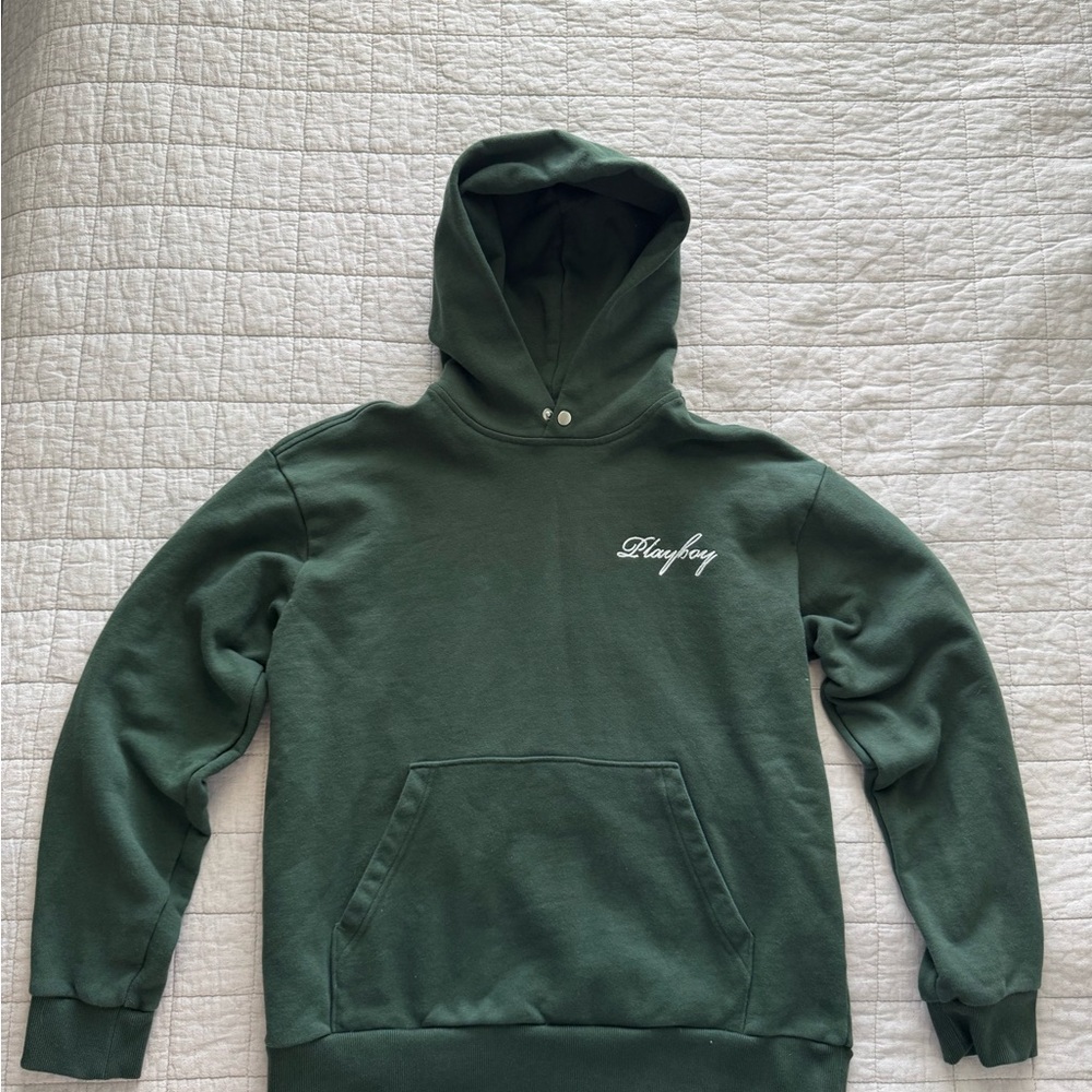 PLAYBOY Green Sweatshirt Hoodie Casual Style